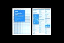Front and reverse layout for the 2018 UCA Film Production screening programme.