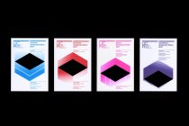 Four die cut Pantone fluro invitations