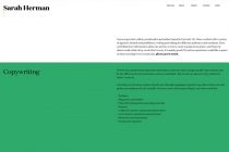 Layout of Sarah Herman's website.